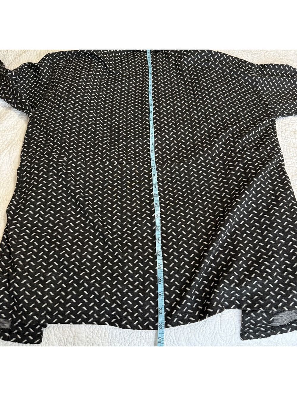 BCBGeneration Black & White Patterned Open Front Cardigan Women's Large BCBG - Picture 10 of 12
